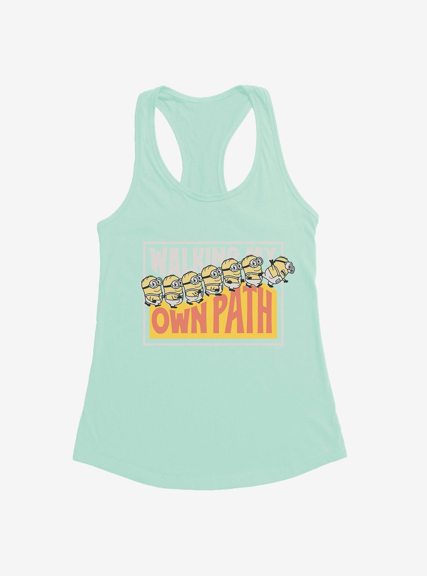 Minions On My Own Path Panel Womens Tank Top, MINT, hi-res
