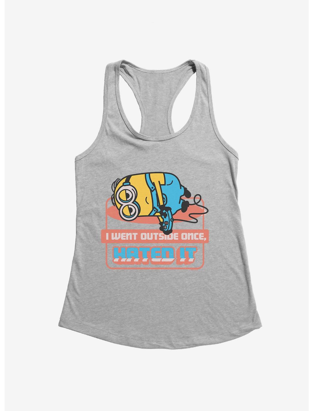 Minions Stay Inside Womens Tank Top, HEATHER, hi-res