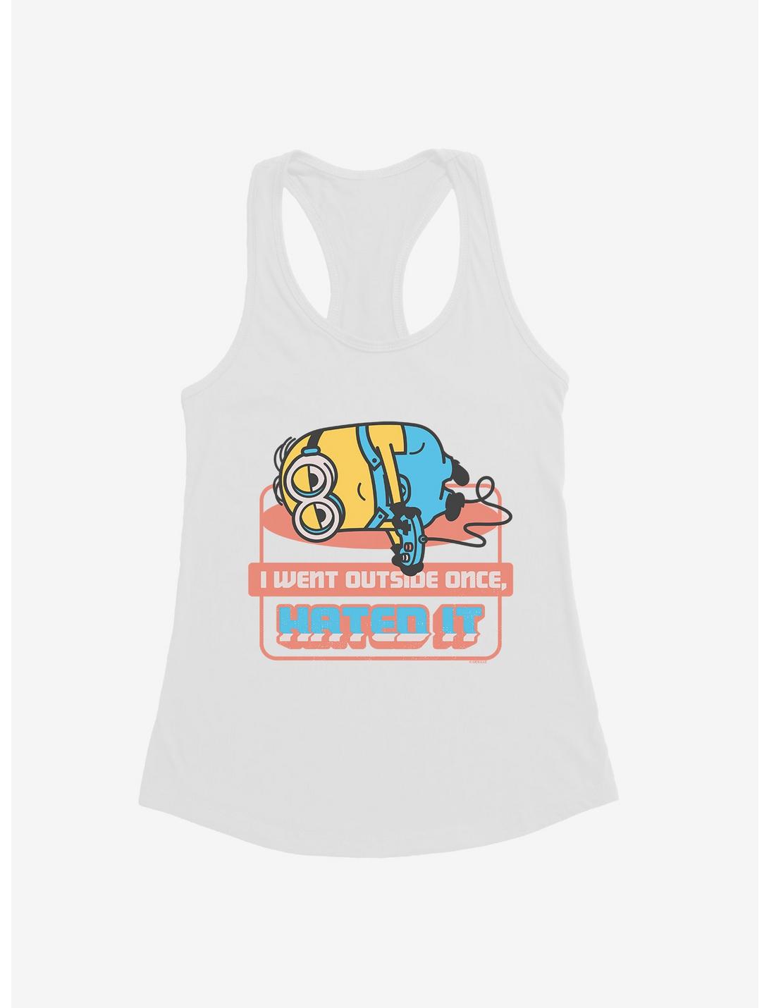 Minions Stay Inside Womens Tank Top, WHITE, hi-res