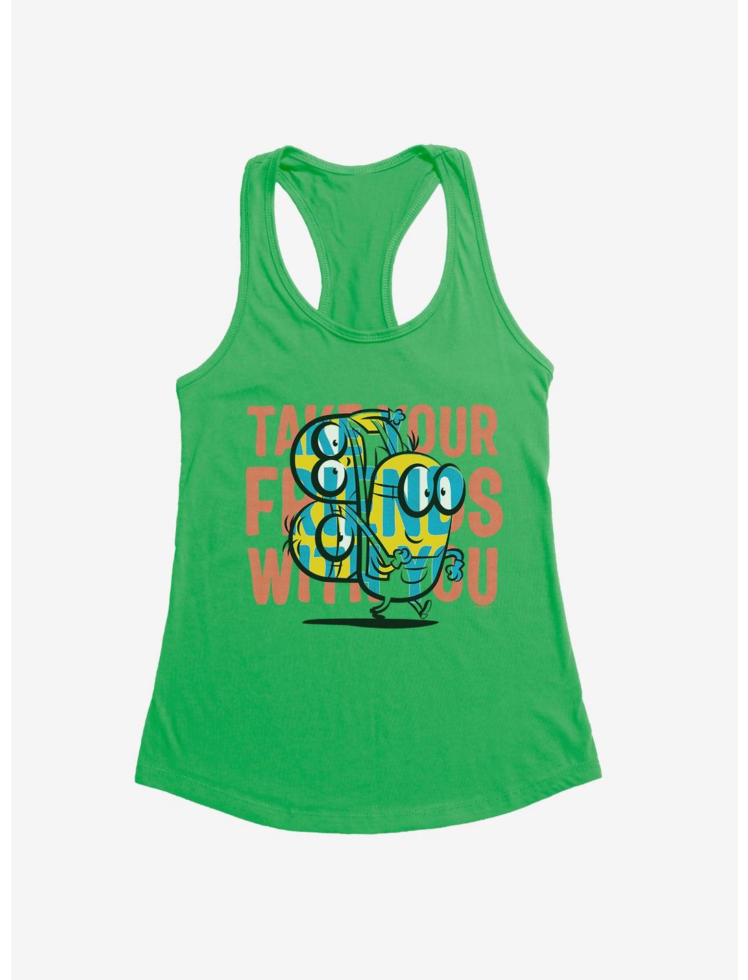 Minions Take Your Friends Womens Tank Top, KELLY GREEN, hi-res