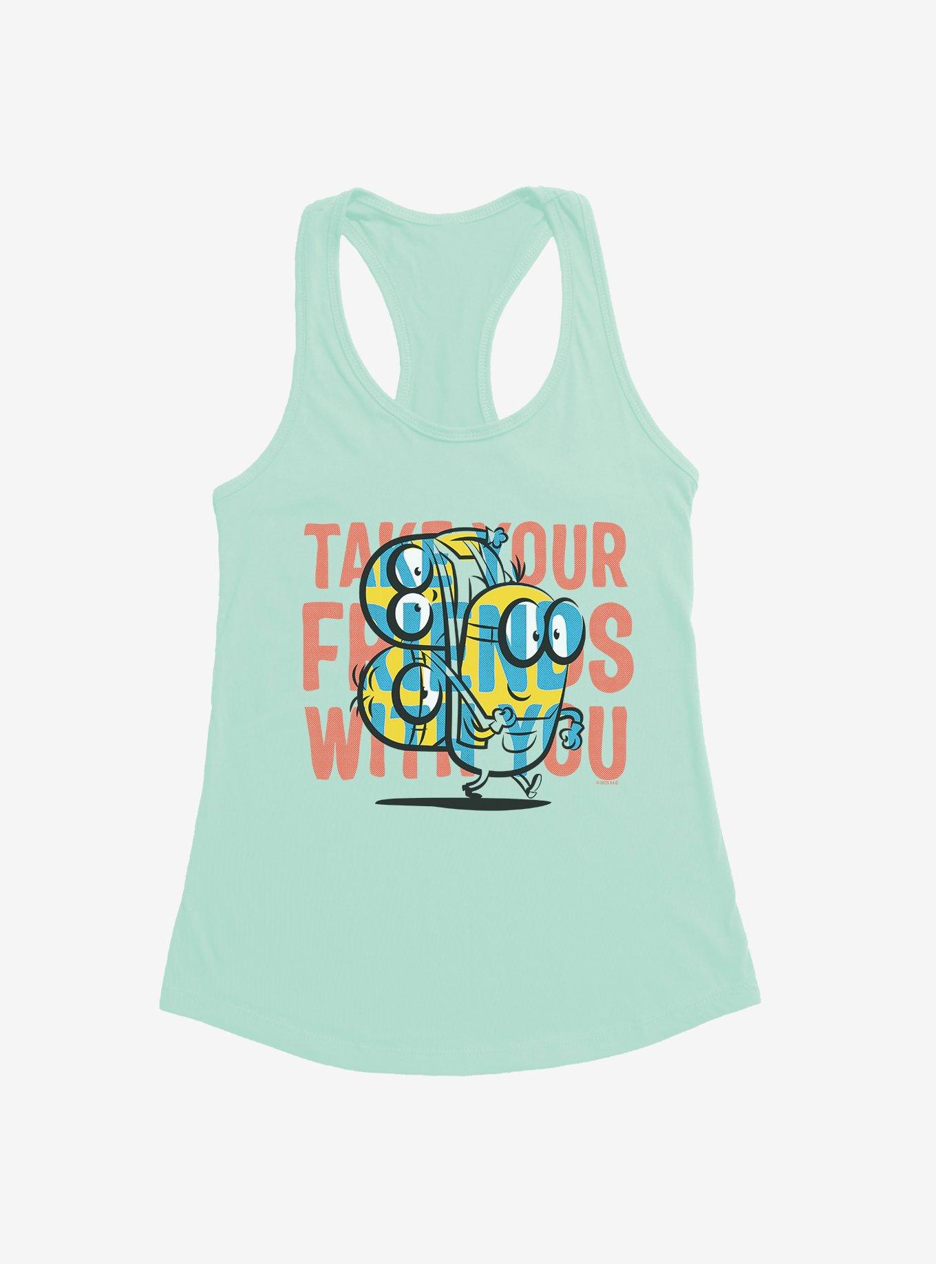 Minions Take Your Friends Womens Tank Top, MINT, hi-res
