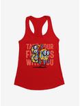 Minions Take Your Friends Womens Tank Top, RED, hi-res