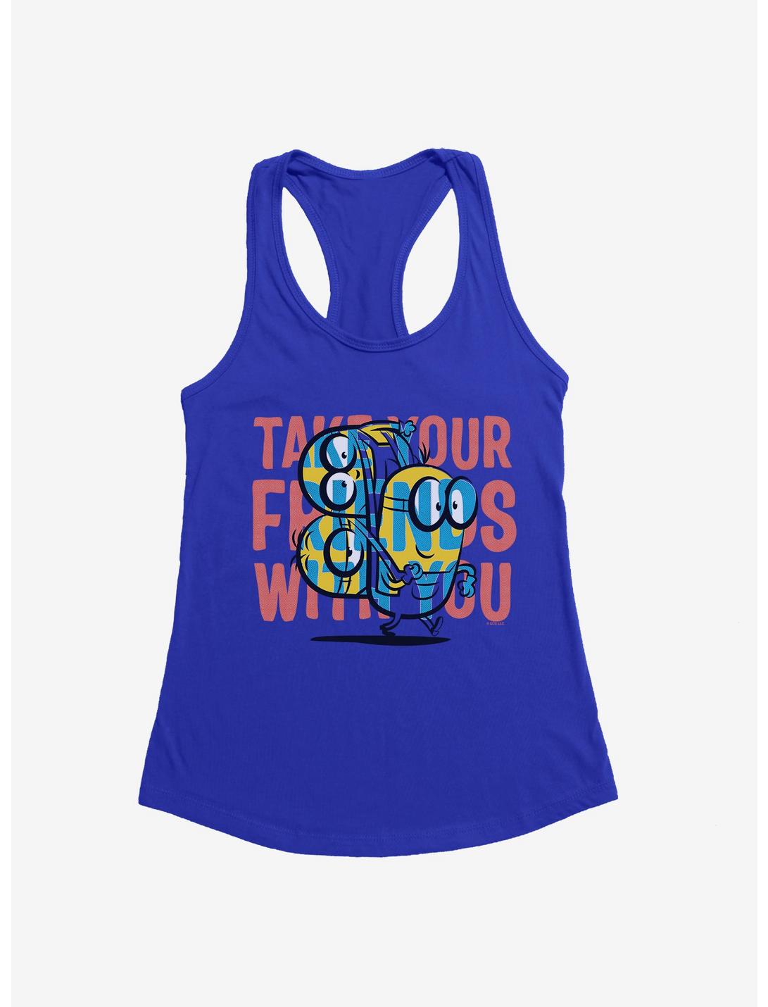 Minions Take Your Friends Womens Tank Top, ROYAL, hi-res