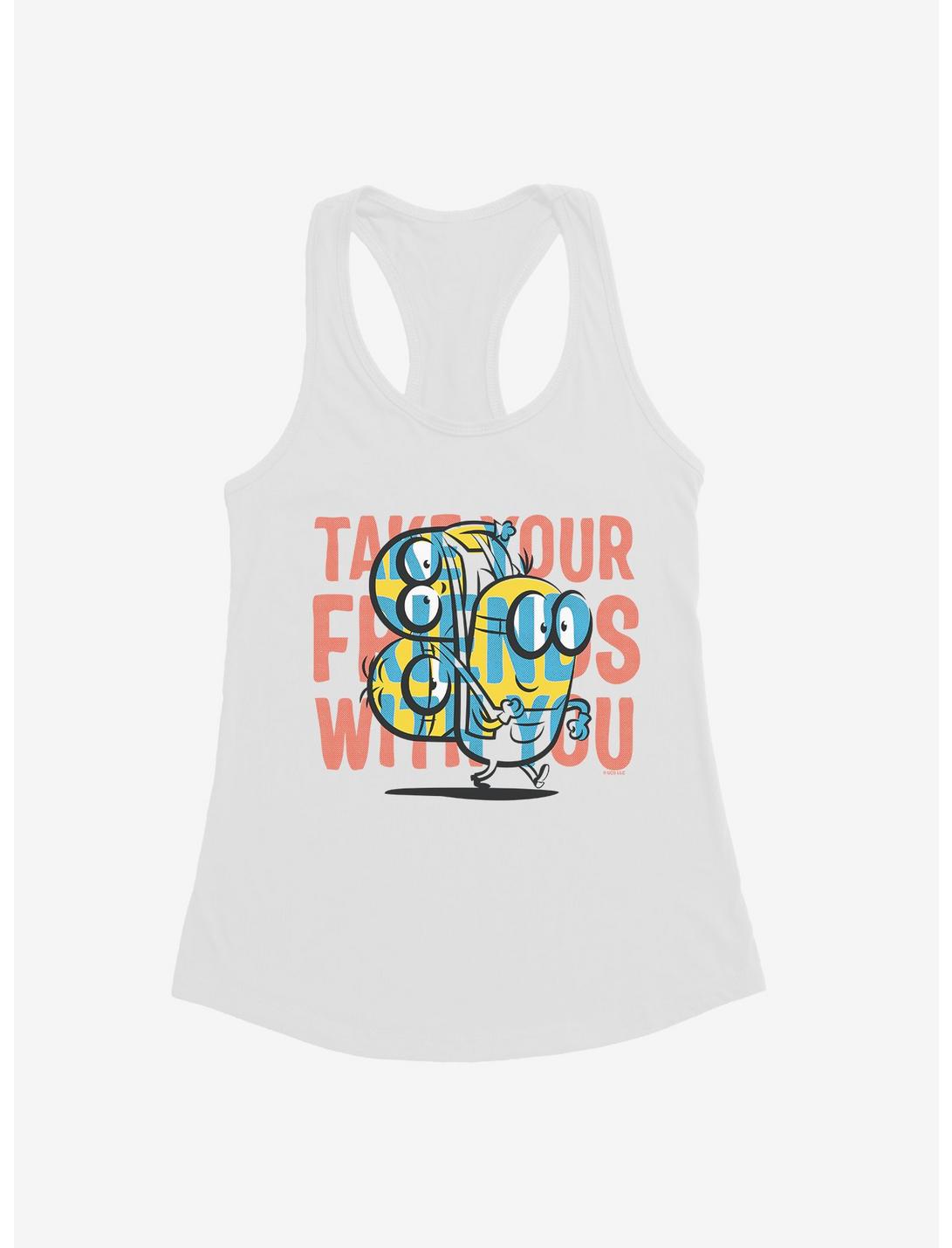 Minions Take Your Friends Womens Tank Top, WHITE, hi-res