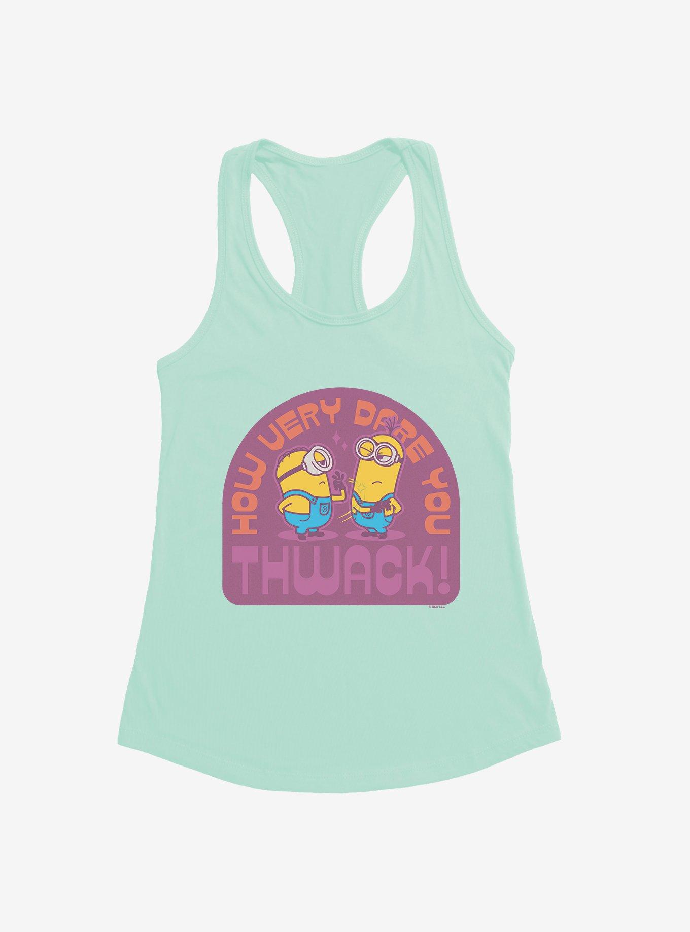 Minions Vintage How Dare You Womens Tank Top, MINT, hi-res