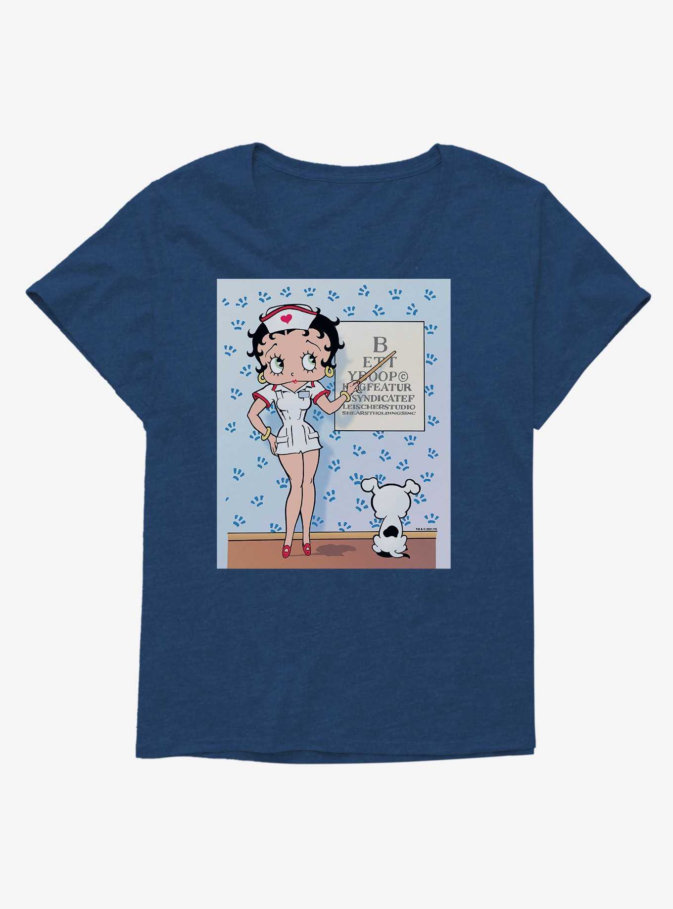 Betty Boop Snellen Eye Chart Girls T-Shirt Plus Size, ATHLETIC NAVY, hi-res