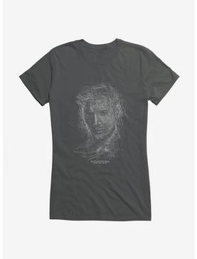 Supernatural Dean Squiggle Sketch Girl's T-Shirt, CHARCOAL, hi-res
