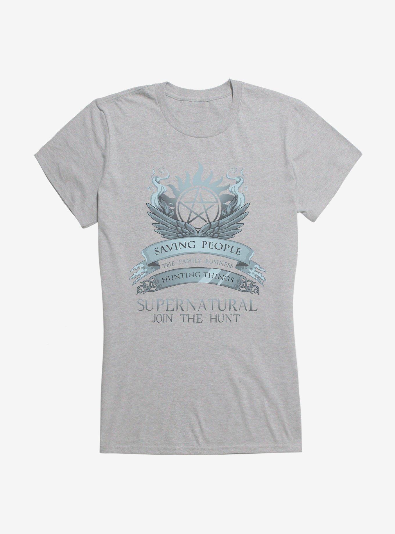Supernatural Join The Hunt Girl's T-Shirt, HEATHER, hi-res