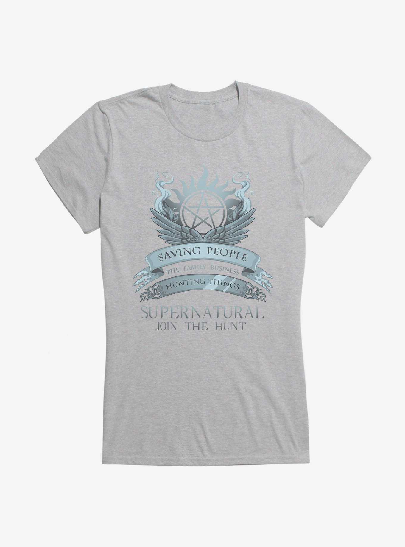 Supernatural Join The Hunt Girl's T-Shirt, HEATHER, hi-res
