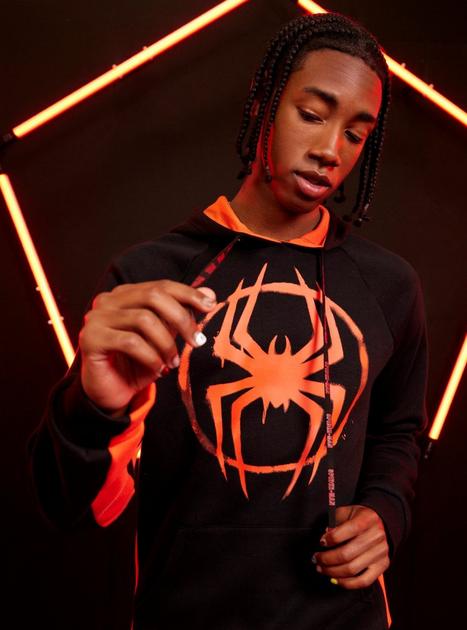 Our Universe Marvel Spider Man Across The Spider Verse Miles Morales Hoodie Hot Topic