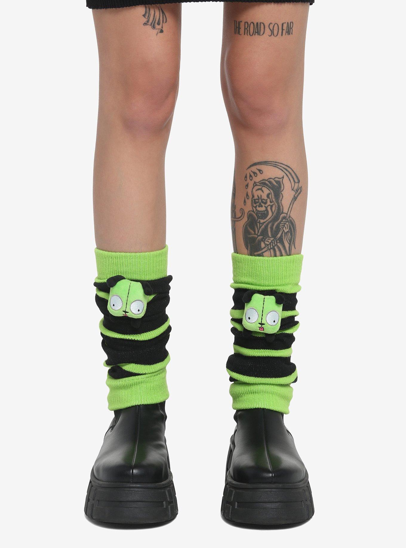 Invader Zim Stripe GIR 3D Plush Leg Warmers, , hi-res