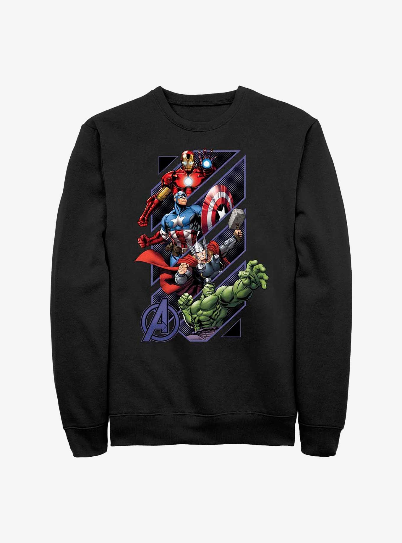 Marvel Avengers Assemble Geometrics Sweatshirt, BLACK, hi-res