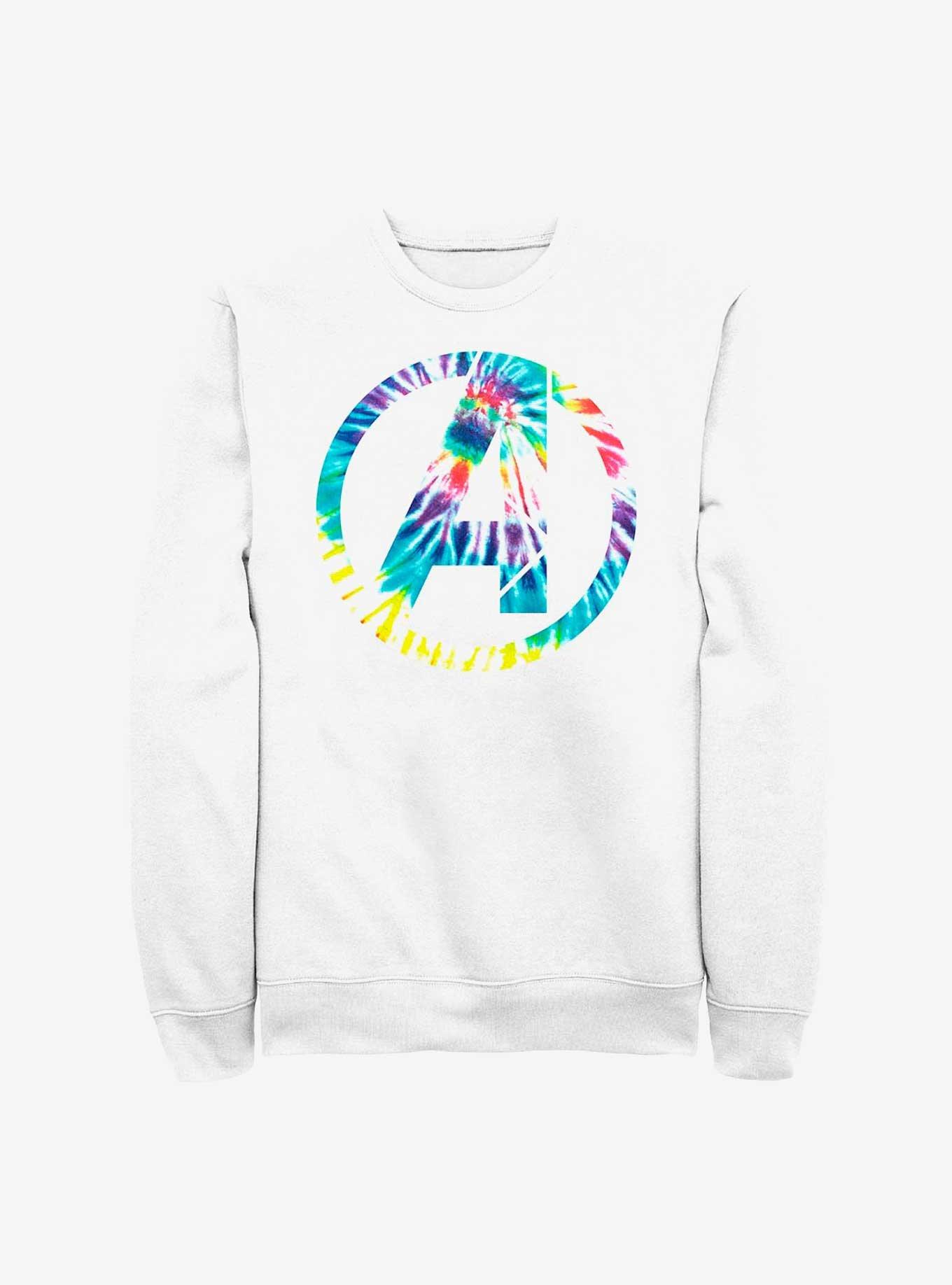 Marvel Avengers Tie-Dye Logo Sweatshirt, WHITE, hi-res