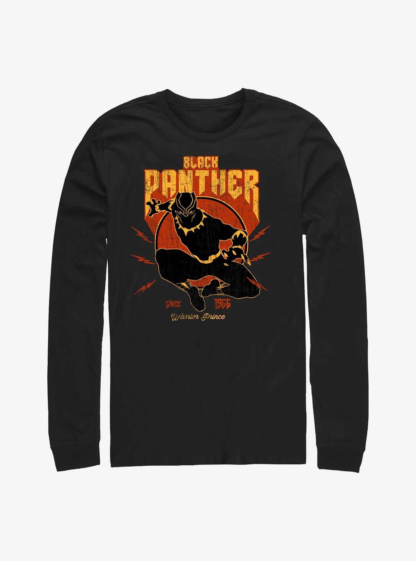 Marvel Black Panther Warrior Prince Long-Sleeve T-Shirt, BLACK, hi-res
