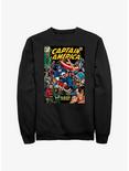 Marvel Captain America Comic Book Cover Sweatshirt, BLACK, hi-res