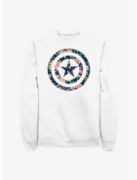 Marvel Captain America Floral Shield Sweatshirt, WHITE, hi-res