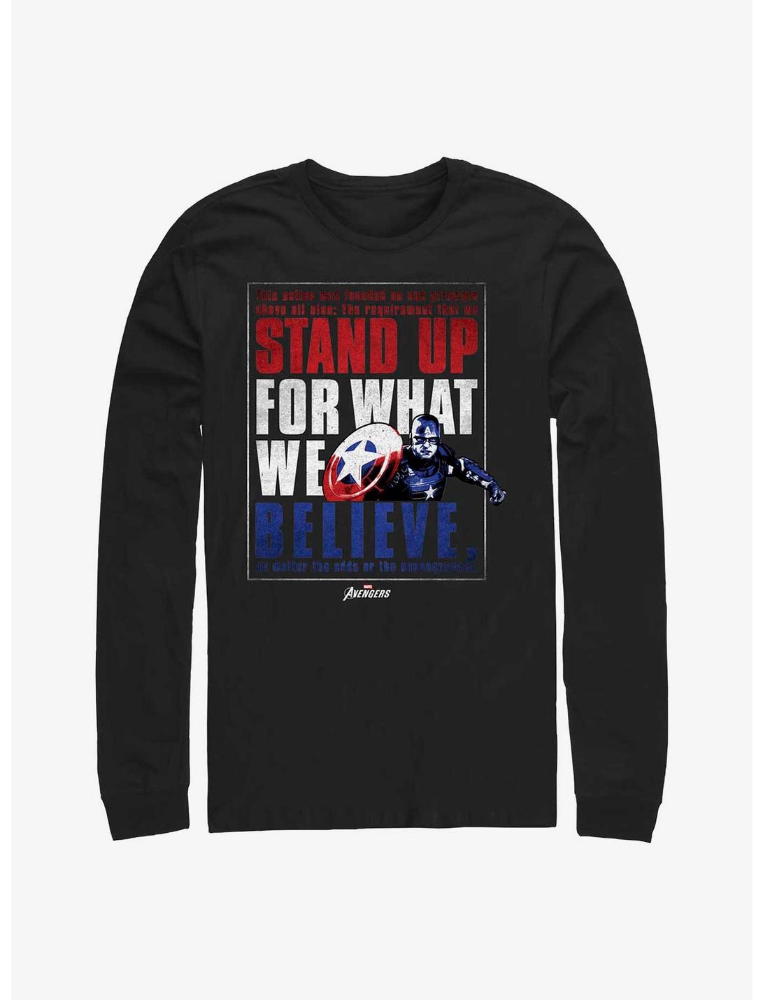 Marvel Captain America Believe Order Long-Sleeve T-Shirt, BLACK, hi-res