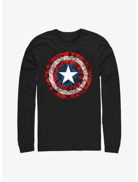Marvel Captain America Comic Book Shield OverlayLong-Sleeve T-Shirt, , hi-res