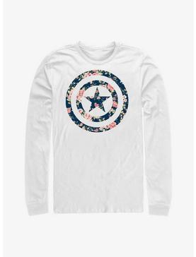 Marvel Captain America Floral Shield Long-Sleeve T-Shirt, WHITE, hi-res