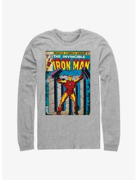 Marvel Iron Man Comic Book Cover Long-Sleeve T-Shirt, ATH HTR, hi-res