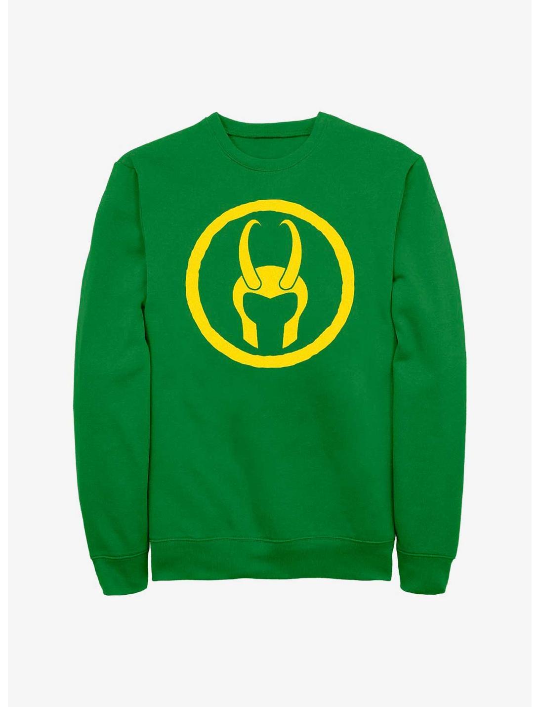 Marvel Loki Helmet Logo Sweatshirt, KELLY, hi-res