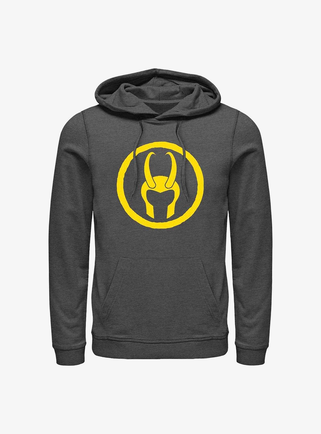 Marvel Loki Helmet Logo Hoodie, CHAR HTR, hi-res