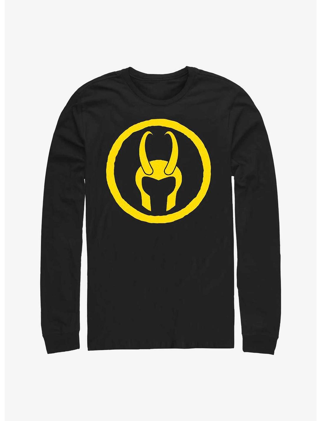 Marvel Loki Helmet Logo Long-Sleeve T-Shirt, BLACK, hi-res