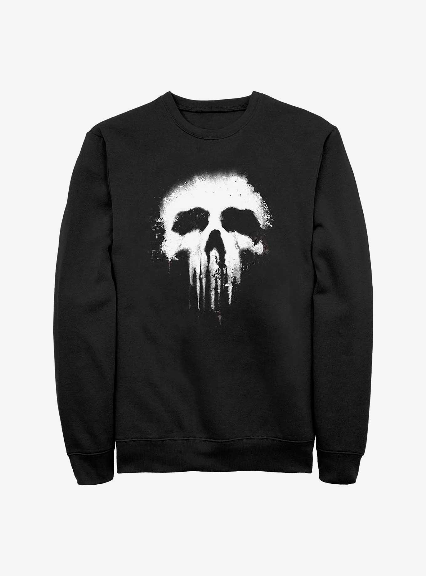 Marvel The Punisher Skull Grunge Sweatshirt BLACK Hot Topic