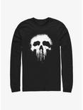 Marvel The Punisher Skull Grunge Long-Sleeve T-Shirt, BLACK, hi-res