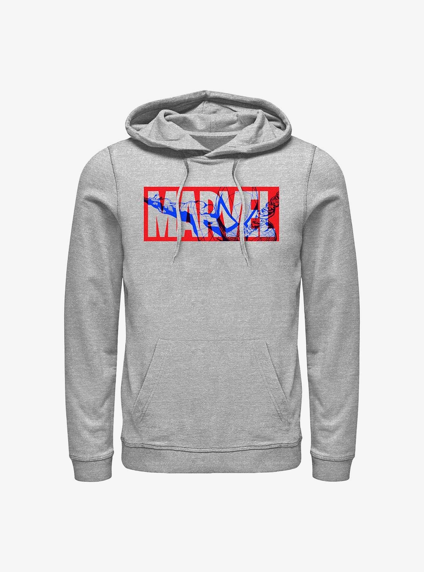 Marvel Spider-Man Overlay Logo Hoodie, ATH HTR, hi-res