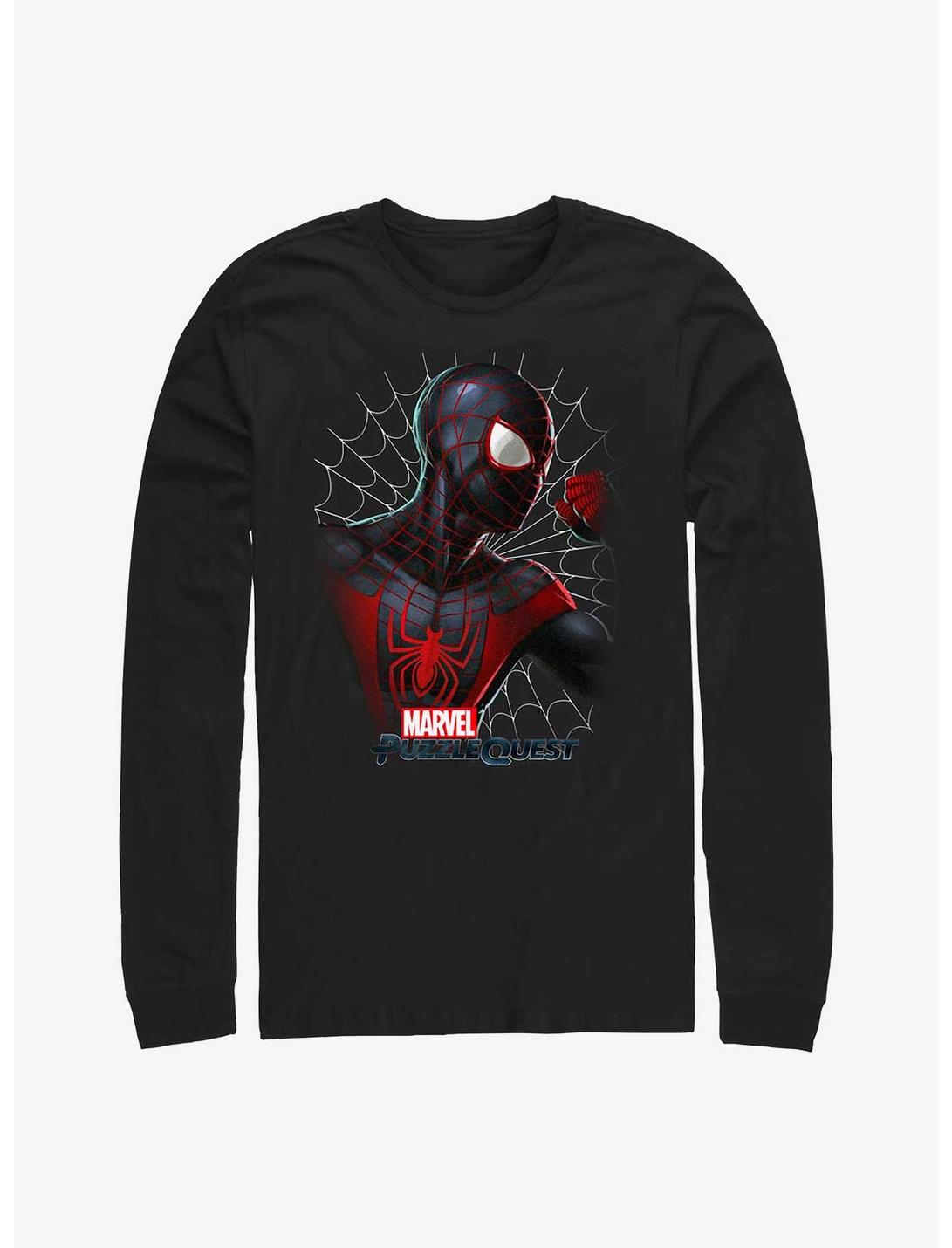 Marvel Spider-Man Miles Morales Profile Long-Sleeve T-Shirt, BLACK, hi-res