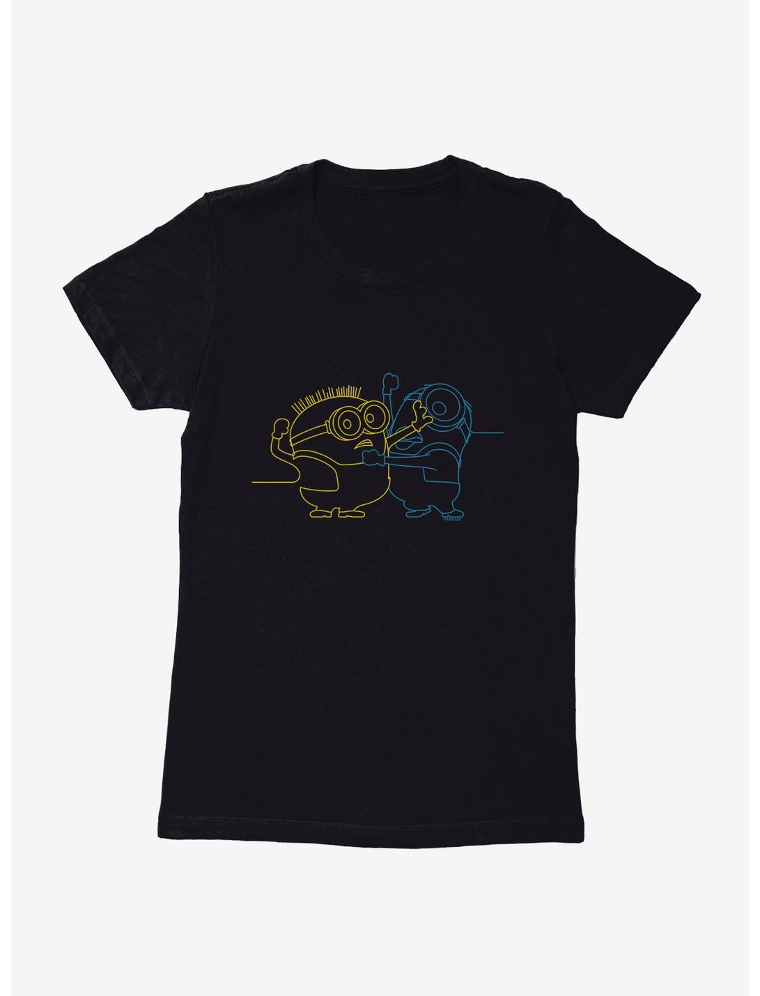 Minions Fighting Single Line Art Womens T-Shirt, , hi-res