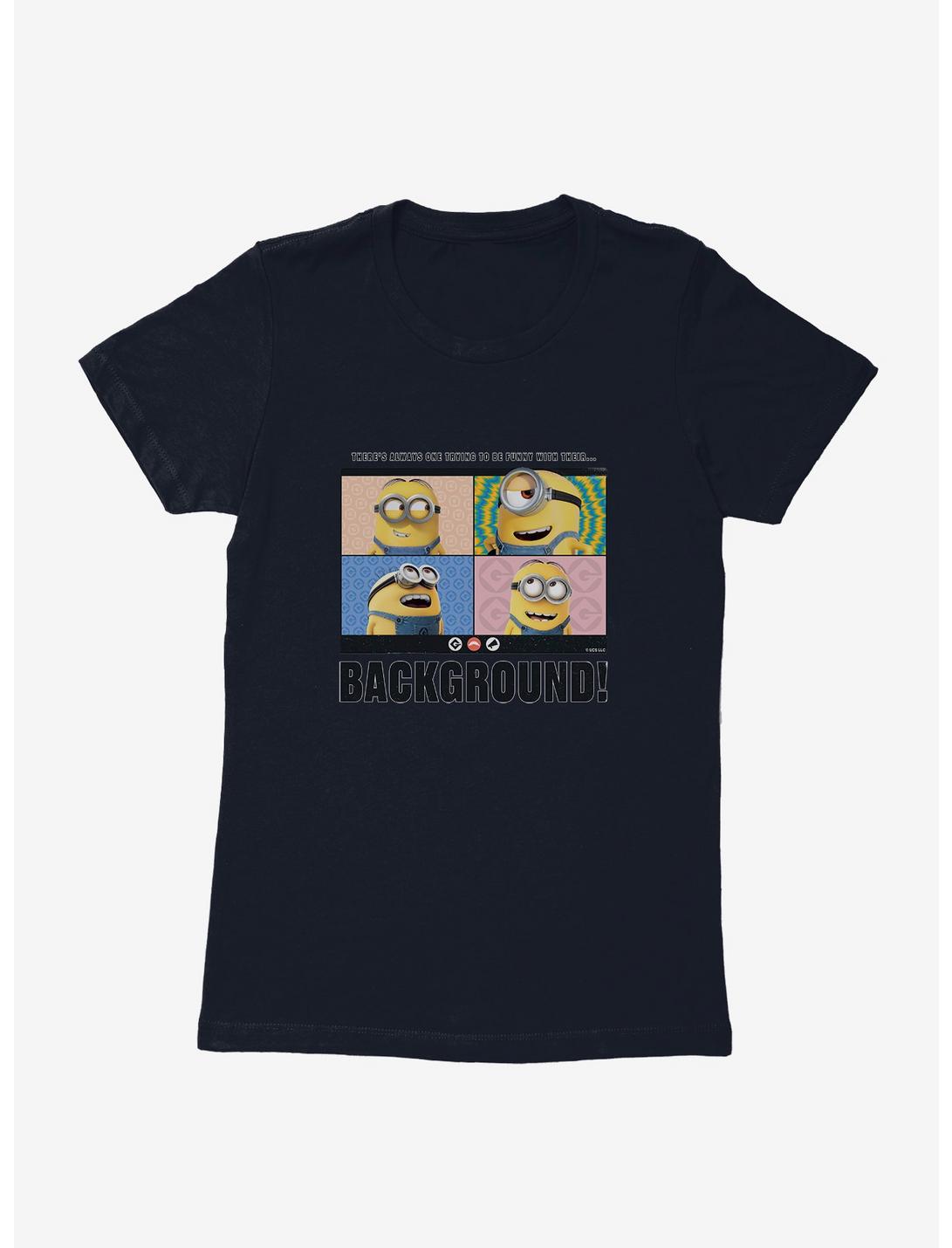 Minions Funny Background Womens T-Shirt, MIDNIGHT NAVY, hi-res