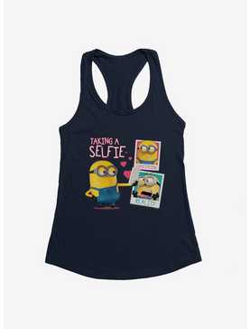 Minions Taking A Selfie Hearts Womens Tank Top, MIDNIGHT NAVY, hi-res
