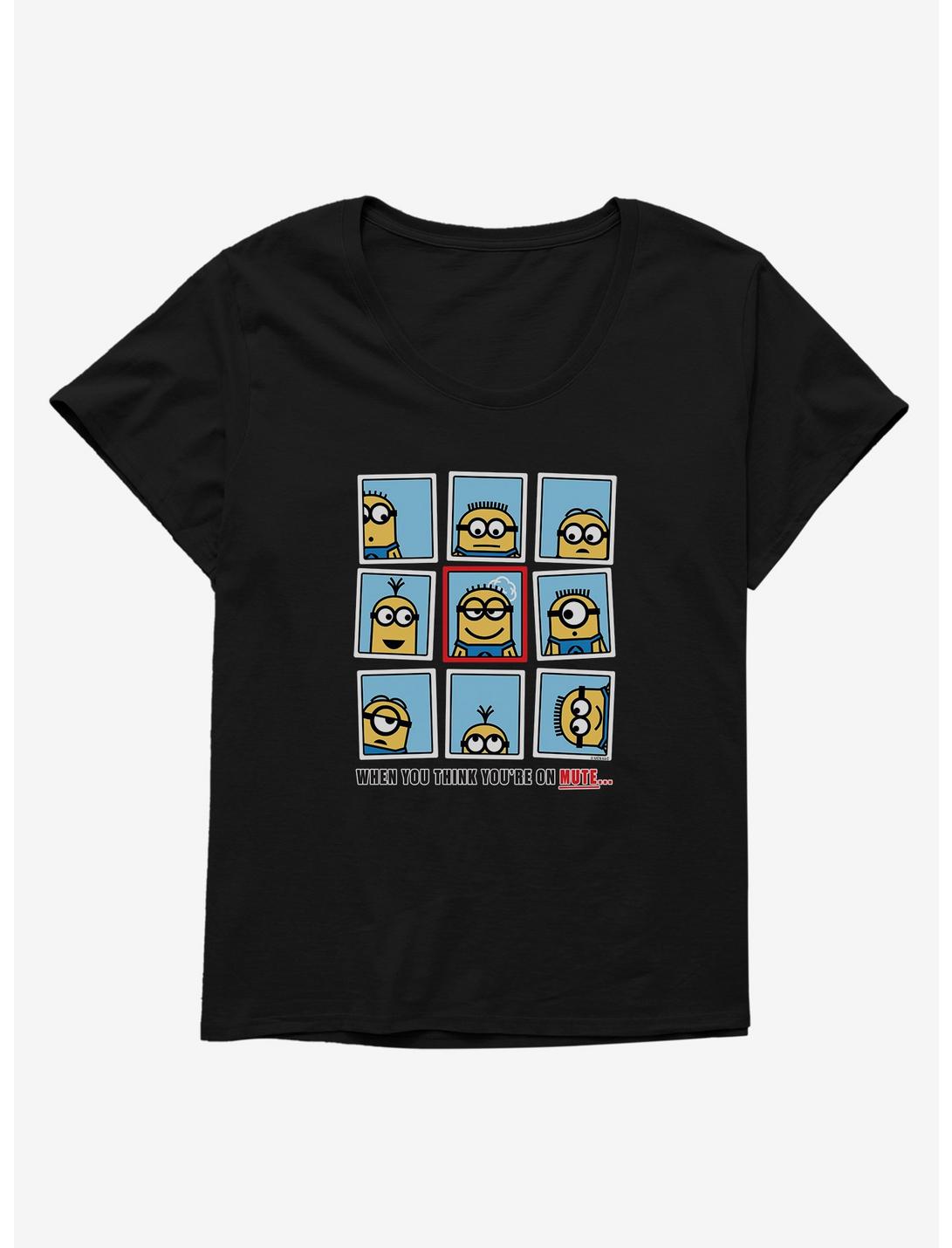 Minions When You Think You're On Mute Womens T-Shirt Plus Size, , hi-res