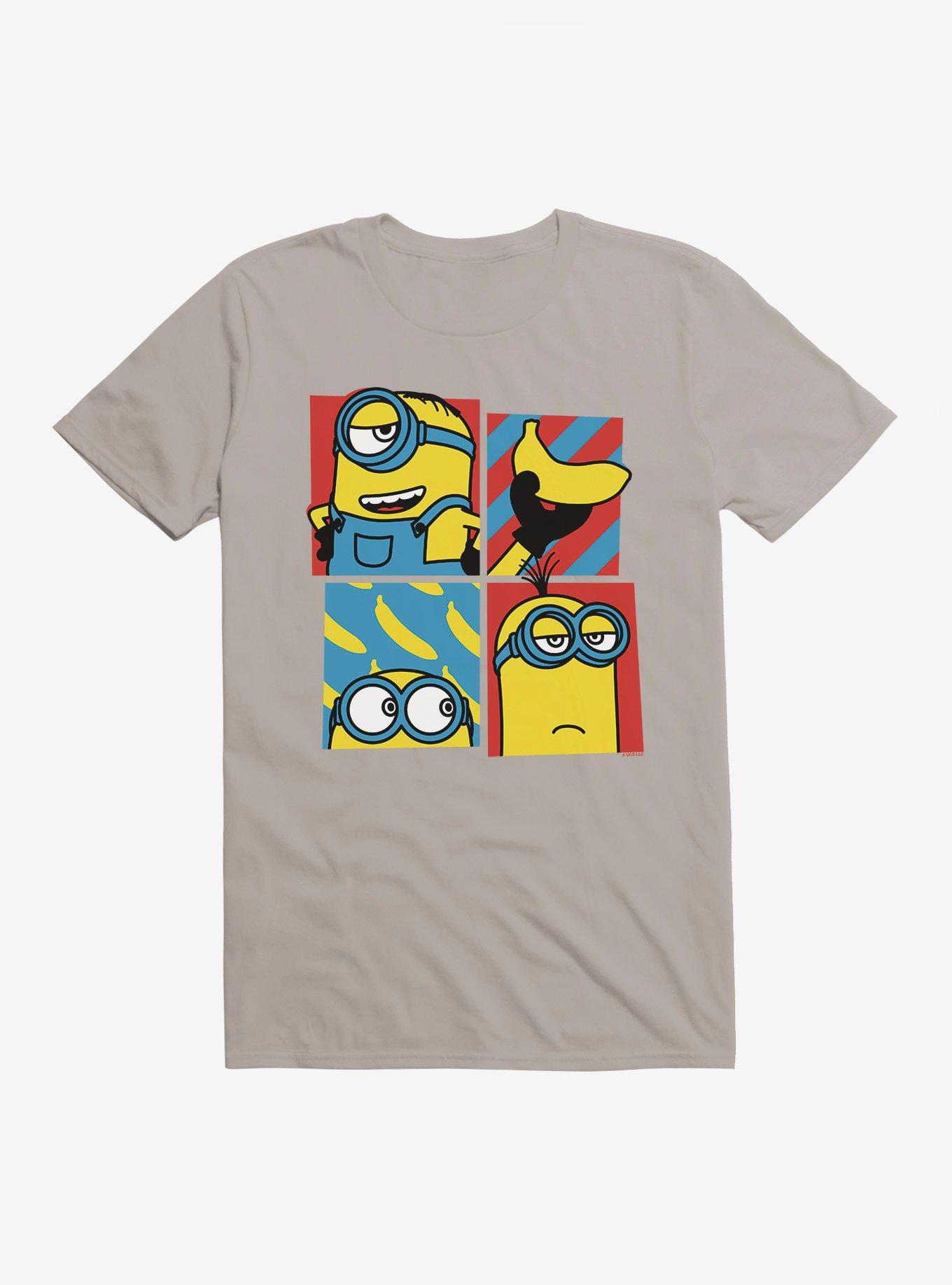 Minions Banana Pop Art T-Shirt, LIGHT GREY, hi-res