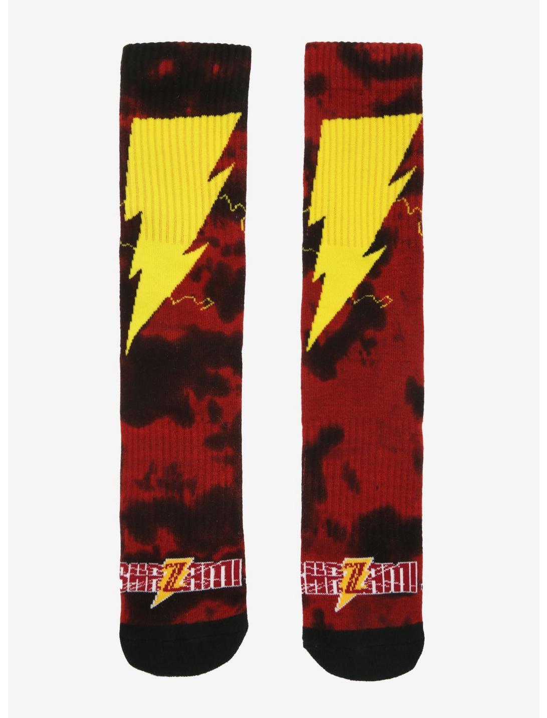DC Comics Shazam! Red Tie-Dye Crew Socks, , hi-res