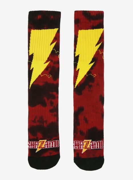 DC Comics Shazam! Red Tie-Dye Crew Socks | Hot Topic