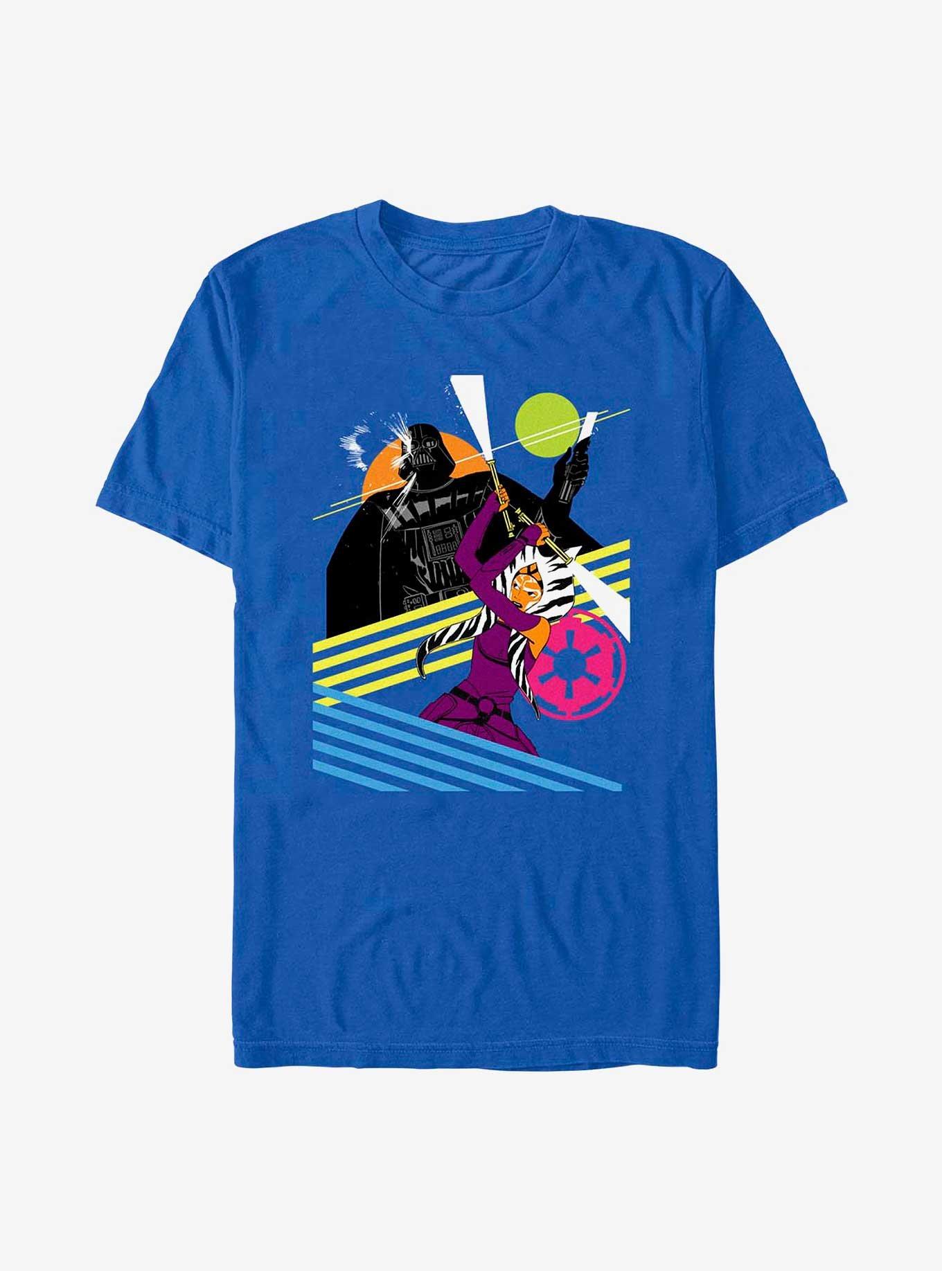 Star Wars Ahsoka And Vader Retro T-Shirt, ROYAL, hi-res
