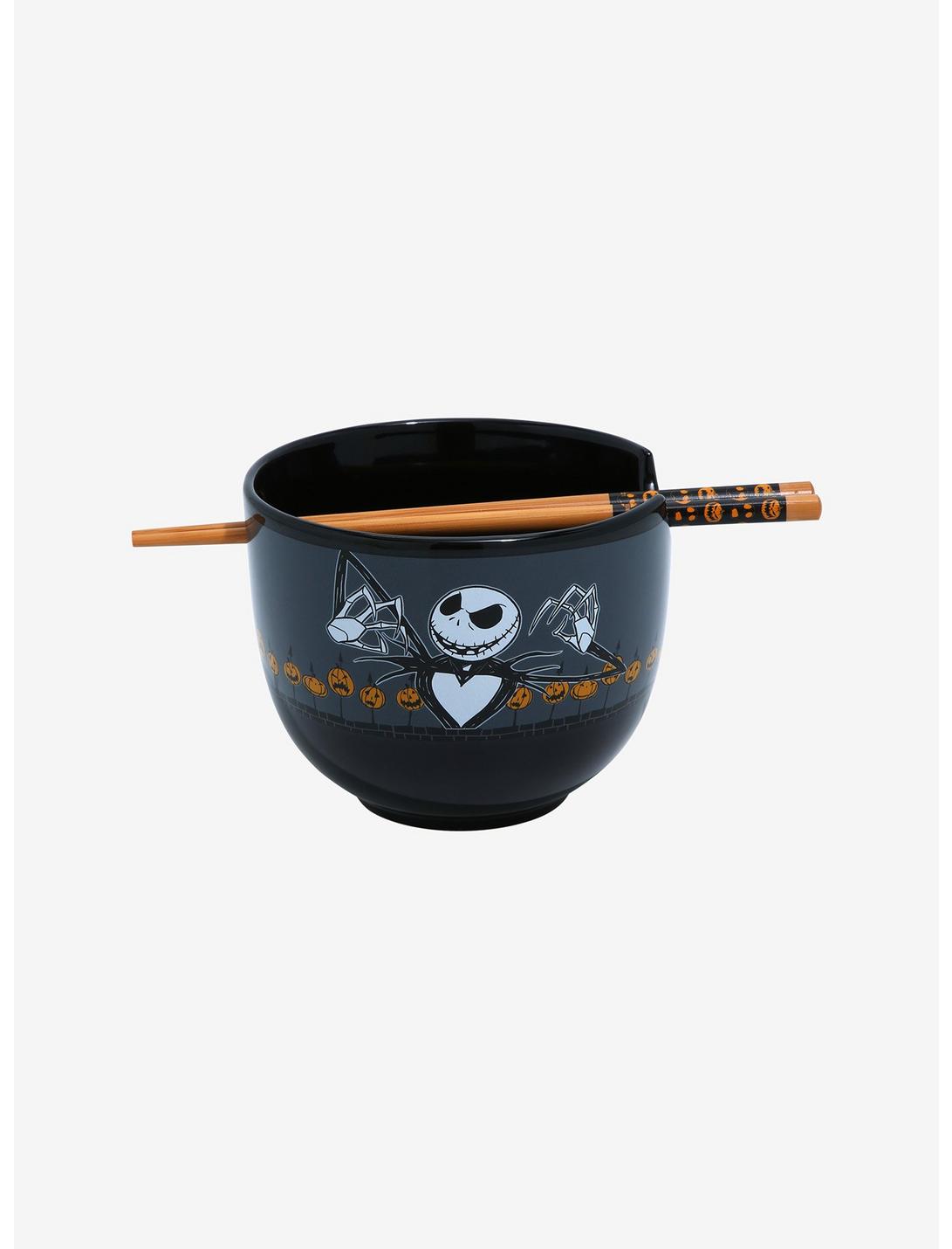 Disney The Nightmare Before Christmas Jack Skellington & Jack-o’Lanterns Ramen Bowl with Chopsticks, , hi-res