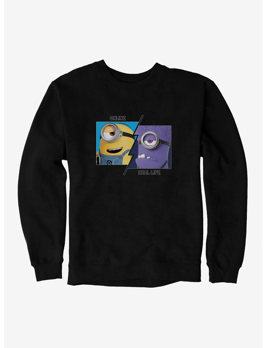 Minions Online Vs Real Life Sweatshirt, , hi-res