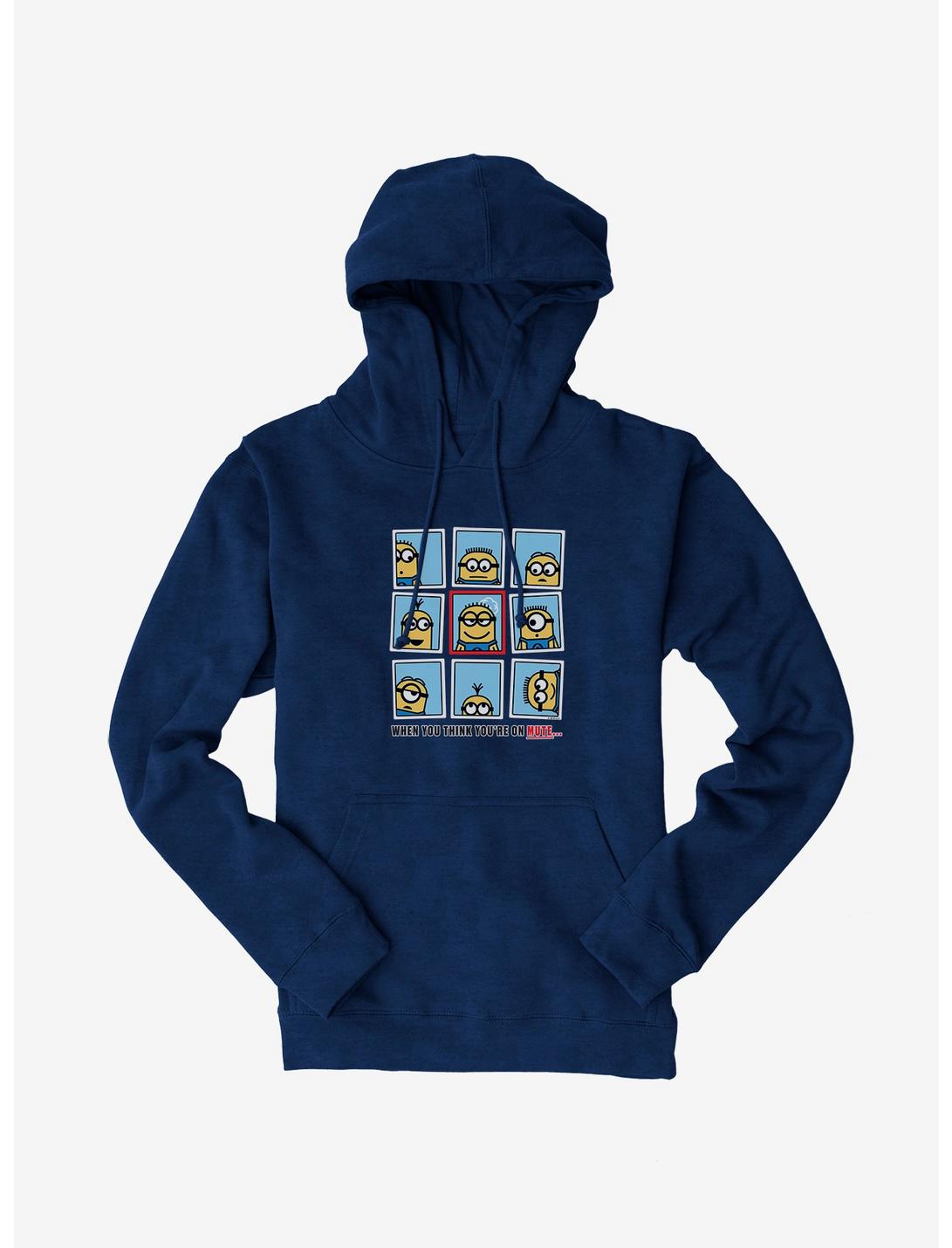 Minions When You Think You're On Mute Hoodie, NAVY, hi-res