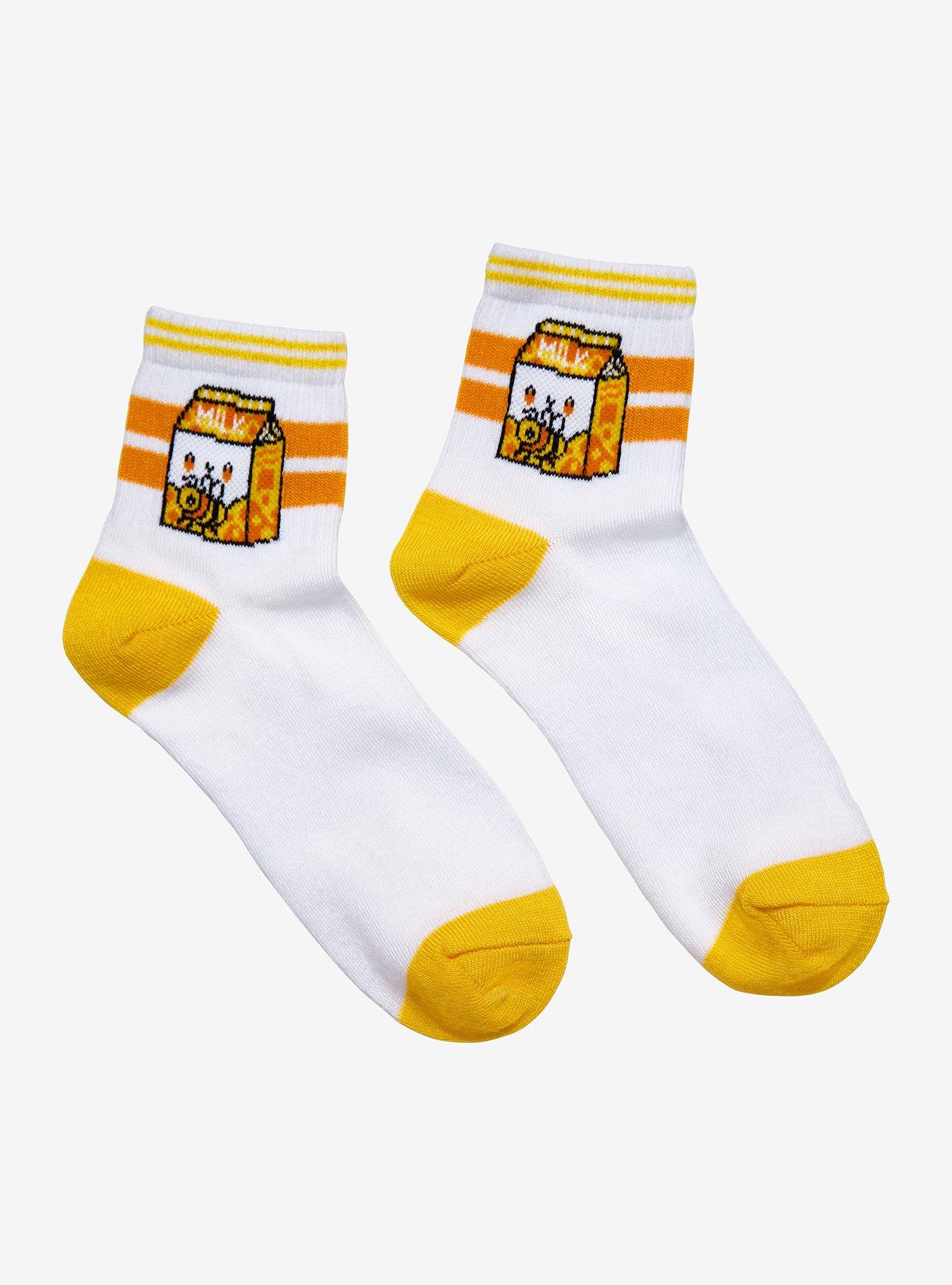 Honey Milk Varsity Ankle Socks | Hot Topic