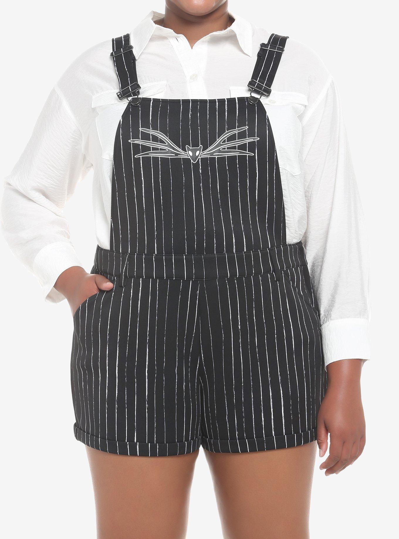 The Nightmare Before Christmas Jack Pinstripe Shortalls Plus Size, , hi-res