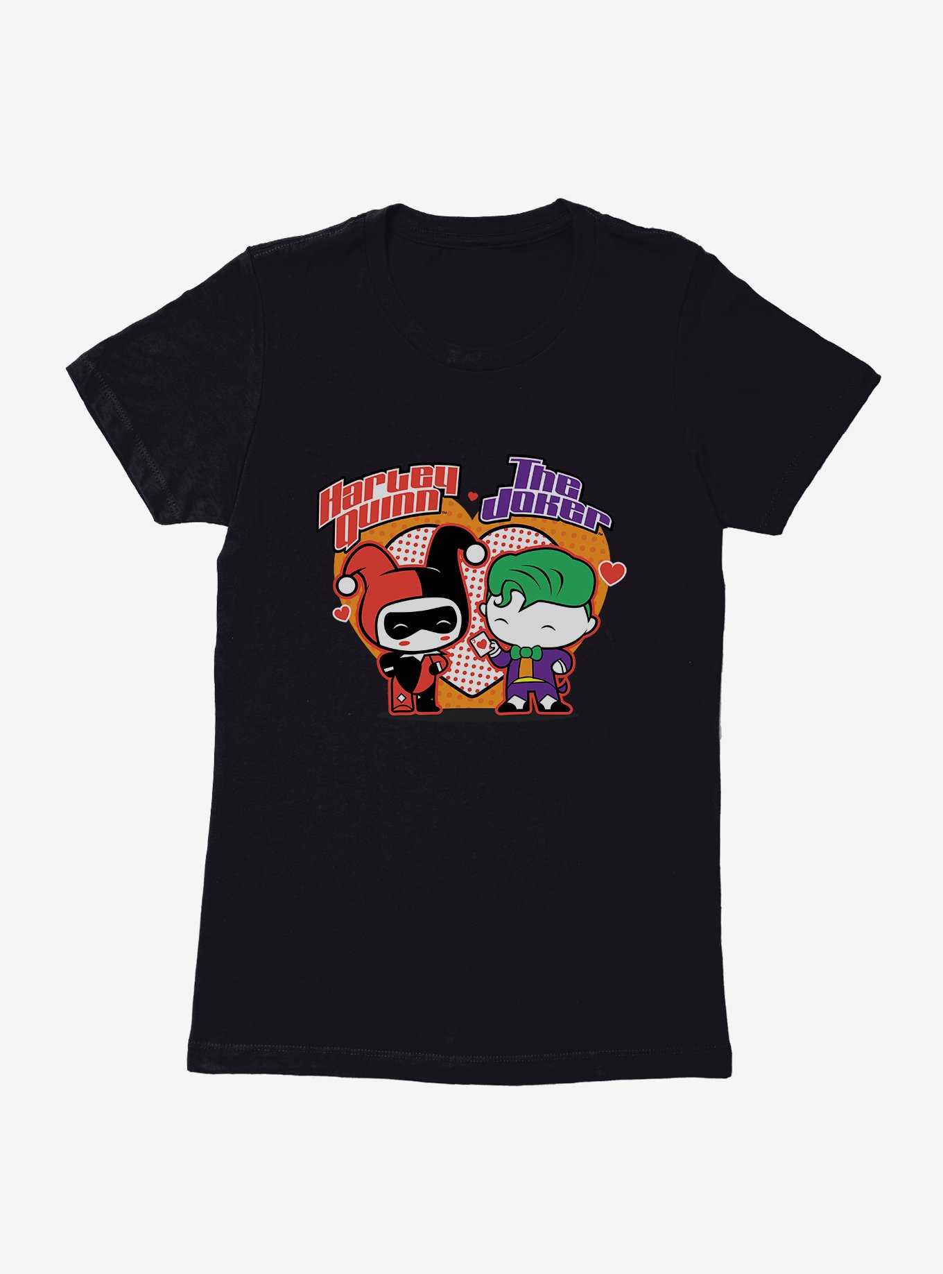 DC Comics Batman Chibi Harley Quinn And The Joker Womens T-Shirt, , hi-res