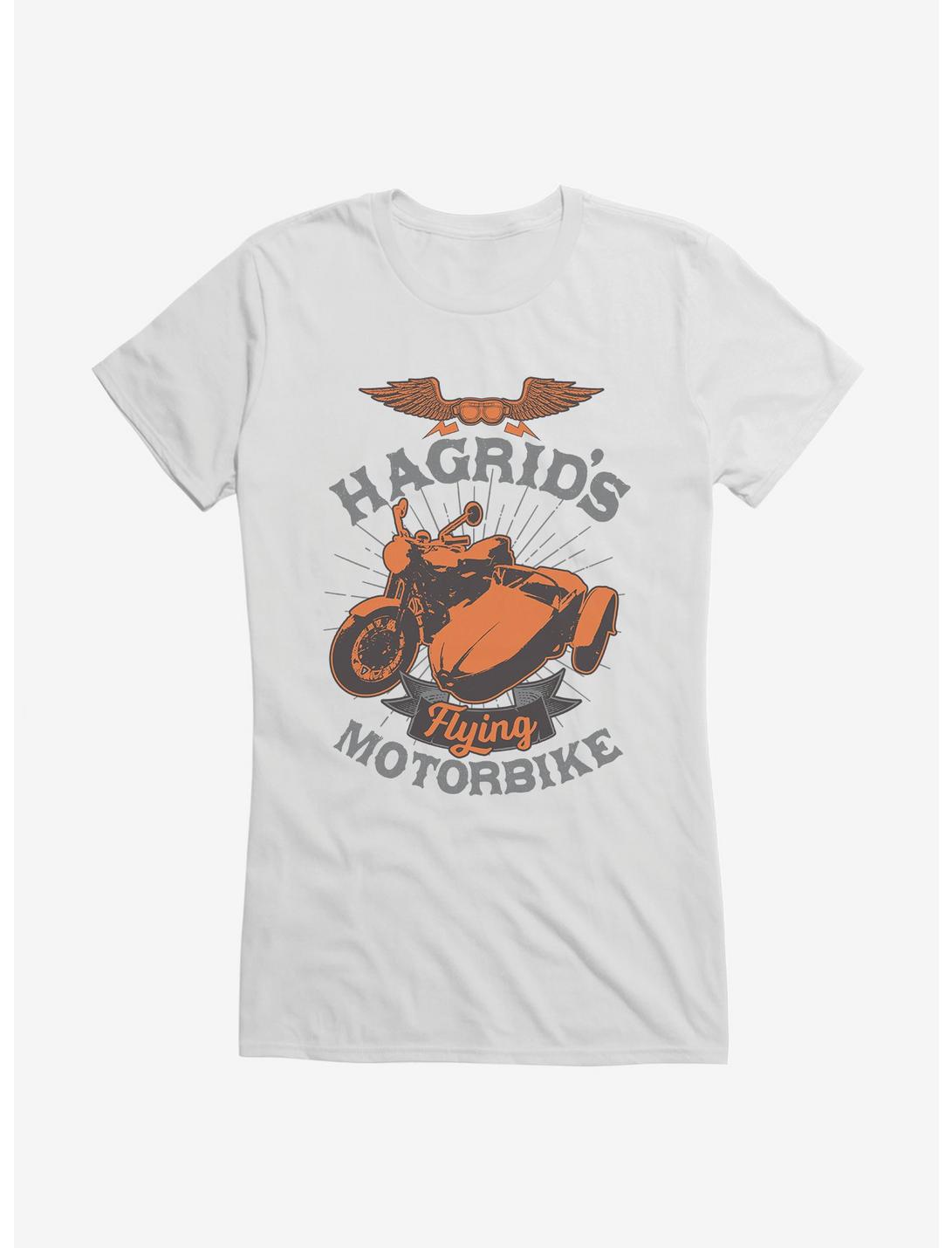 Harry Potter Hagrid's Flying Motorbike Bronze Icon Girls T-Shirt, WHITE, hi-res