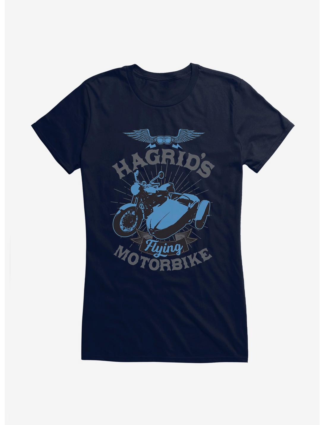 Harry Potter Hagrid's Flying Motorbike Icon Girls T-Shirt, NAVY, hi-res