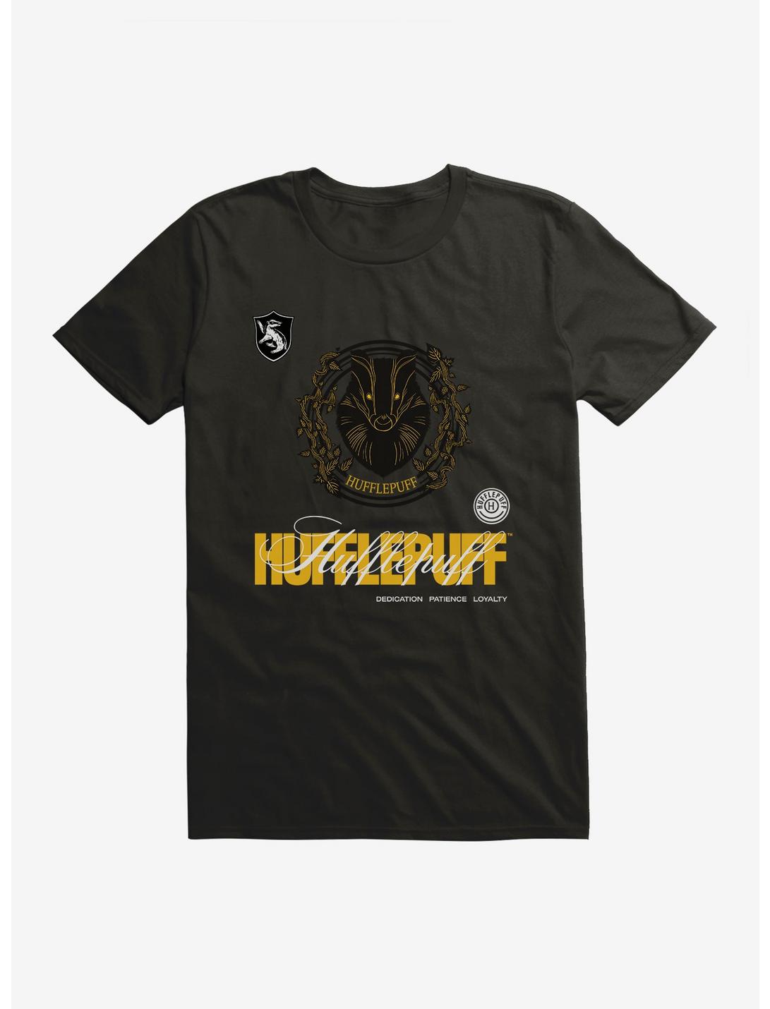 Harry Potter Hufflepuff Seal Motto T-Shirt, BLACK, hi-res