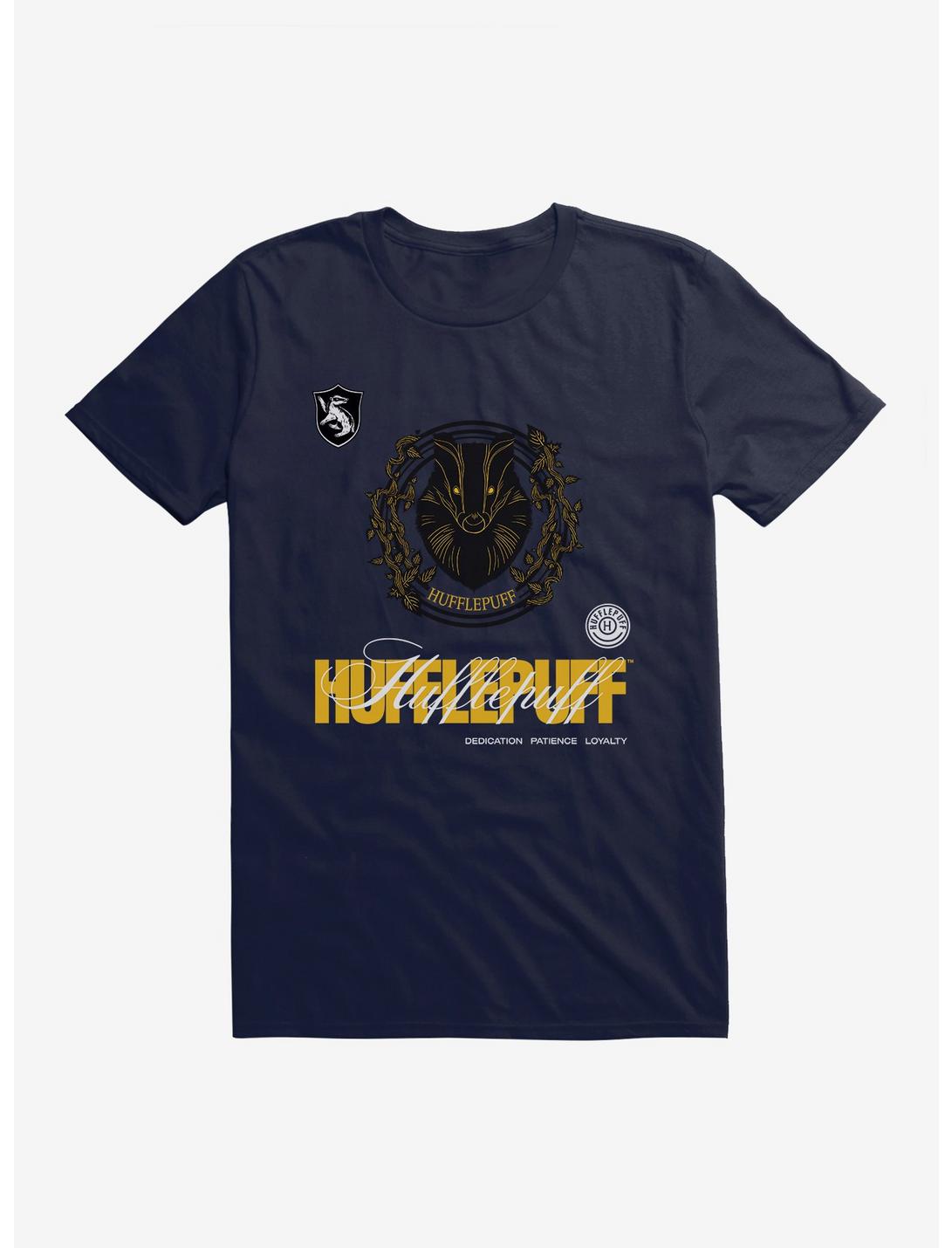 Harry Potter Hufflepuff Seal Motto T-Shirt, NAVY, hi-res