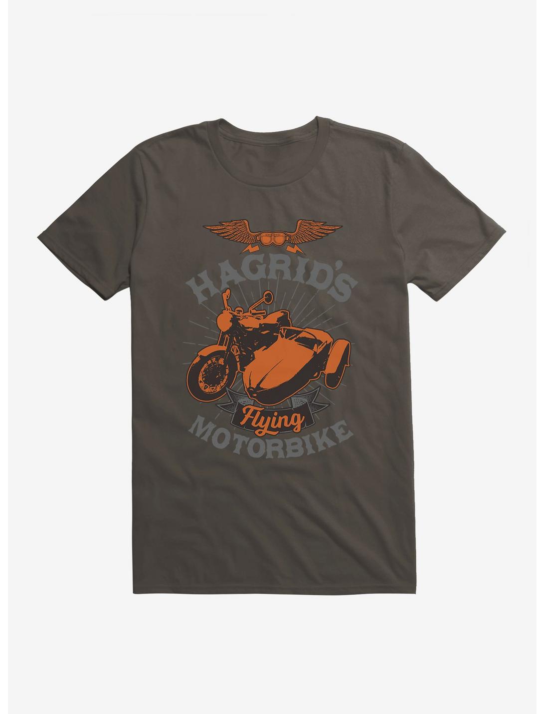 Harry Potter Hagrid's Flying Motorbike Bronze Icon T-Shirt, SMOKE, hi-res